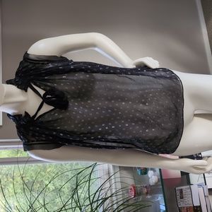 Rebecca Taylor Sheer Polka Dot Silk Top